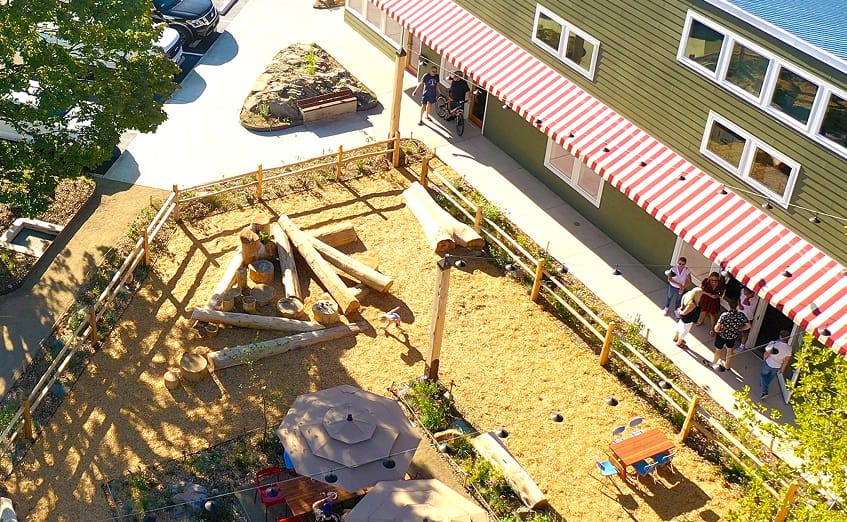 Play space for children at Tomahawk Bay Marina on Hayden Island in Portland Oregon