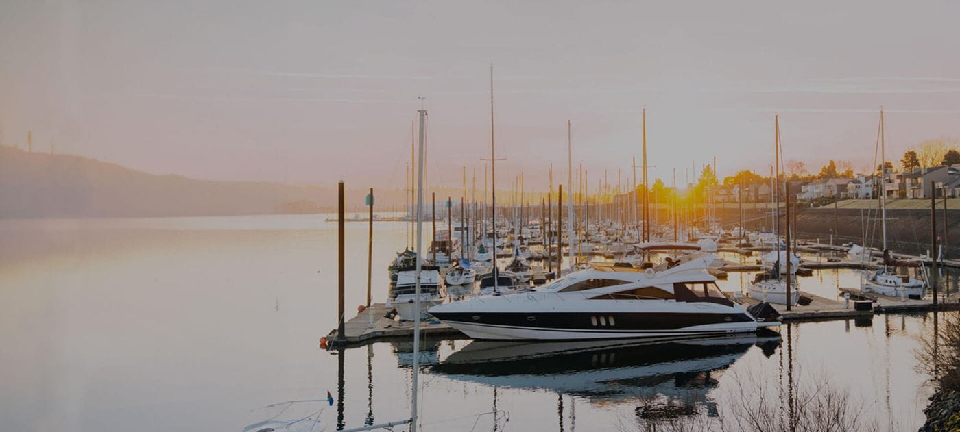 Sunrise Over a Columbia Crossings Marina, Portland Oregon